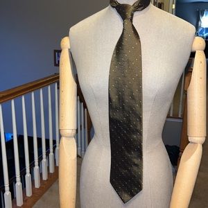 Brown and blue tie